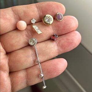 🖤5ea x 14K & 1ea x 10K Solid Gold Total 6 of SINGLE earrings